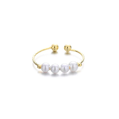 Dainty Pearl Wire Ring